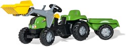 Rolly Toys tractor de pedales con remolque - Tractor de juguete verde