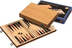 HOT Sports + Toys Backgammon1181 Madera en Blanco 35x23 con Compartimento