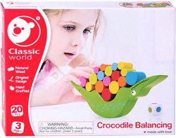 Classic World juego de equilibrio de madera cocodrilo - juguete educativo 20 piezas