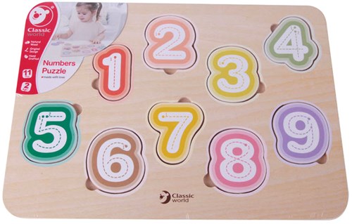 Classic World puzzle de madera números juguete educativo aprender a contar