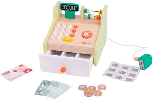 Classic World caja registradora de madera - juguete educativo para niños-2
