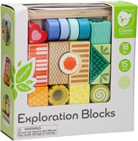 Classic World bloques sensoriales de madera juguete educativo 15 piezas colorido-2