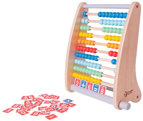 Classic World ábaco de madera juguete educativo con tarjetas de conteo