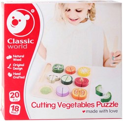 Classic World set de verduras de madera para cortar - 20 piezas - educativo