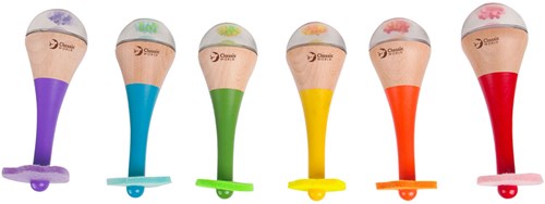 Classic World maracas de madera arcoíris - juguete musical para niños