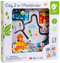 Classic World juego de clasificación de madera tablero educativo ciudad y reciclaje