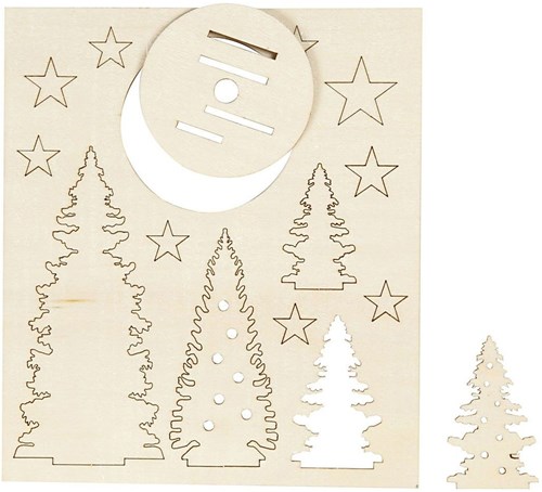 Creativ Company figuras de árbol de Navidad madera DIY decoración 20cm 17cm-2