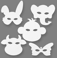 Creativ Company máscaras de animales kit creativo cartón blanco 16 uds - máscaras infantiles