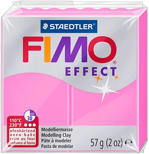 Fimo plastilina para modelar rosa neón - arcilla para horno 57g creativa