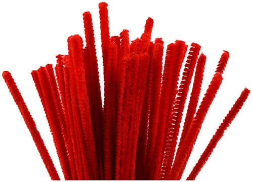 Creativ Company alambre chenilla rojo 30cm 50 piezas material manualidades-2