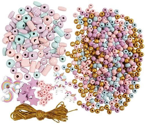 Creativ Company set de cuentas joyas pastel - kit creativo para niños-2