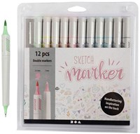 Creativ Company rotuladores pastel doble punta set 12 unidades-2