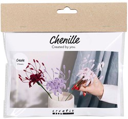 Creativ Company set manualidades flores alambre chenilla rosa claro hobby