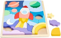 Fisher-Price puzzle de madera formas espacio - juguete educativo niños-2