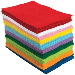 Colorations - Easy Vilt Vellen, Set van 100 (10 Kleuren)