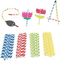 Colorations pajitas de manualidades de colores papel 100 piezas juguete creativo-2