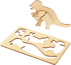 Bouwpakketje Houten 3D Dinosaurus, Set van 4