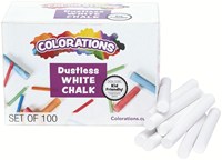 Colorations tiza blanca sin polvo 100 piezas - tiza para pizarra-2