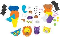 Colorations - Foam Dierengezichten Maken Knutselset, 36dlg.