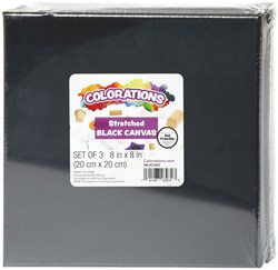 Canvas Zwart 20x20cm, 3st.