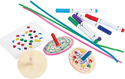 Colorations peonzas de madera set - 24 piezas juguete creativo para niños-2