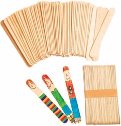 Colorations - Grote Houten Knutselstokjes, Set van 100