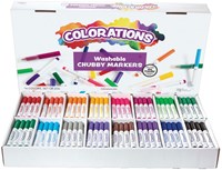 Colorations rotuladores gruesos lavables set - 256 piezas, 16 colores