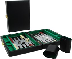 HOT Games Maletín de Backgammon magnético negro 23x17