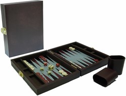HOT Games Maletín de Backgammon magnético marrón 23x17