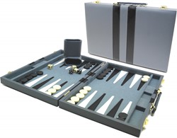 HOT Games Maletín de Backgammon 38 cm Gris/Negro