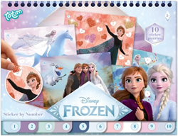 Totum Frozen libro de rompecabezas con pegatinas - pegar por número y libro para colorear