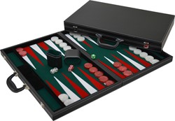 HOT Games Backgammon fieltro incrustado 38cm verde/rojo.