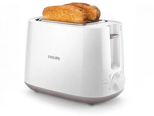 Philips tostadora blanca 2 ranuras 8 niveles 900W electrodoméstico cocina