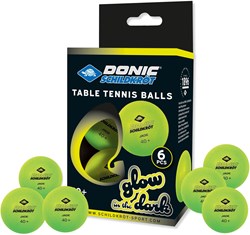 Schildkröt pelotas de tenis de mesa Glow in the Dark 6 unidades calidad poly 40+