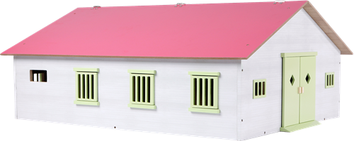 Kids GLOBE establo de caballos juguete rosa con 7 boxes escala 1:24-3