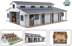 Kids GLOBE establo de caballos de juguete con 7 boxes y pradera escala 1:24