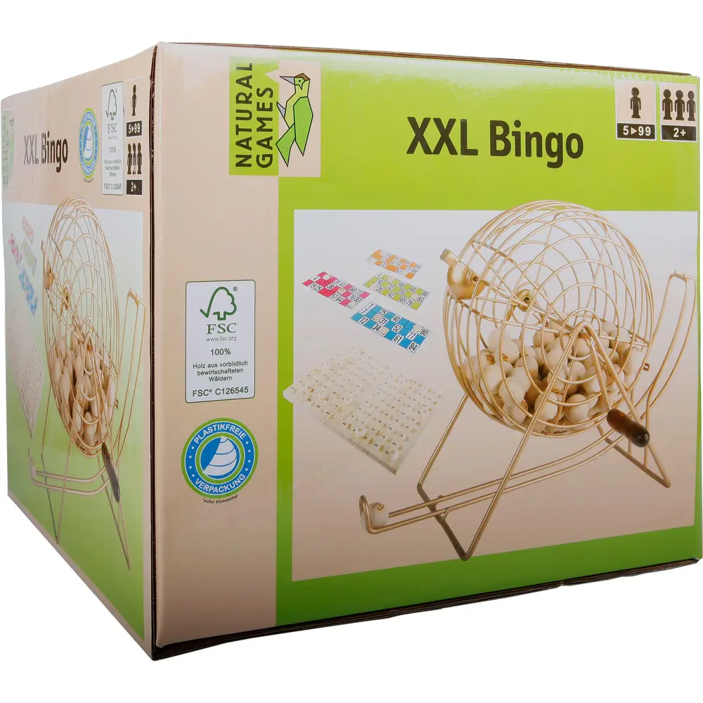 Vedes juego de Bingo XXL con jaula metálica y bolas de madera
