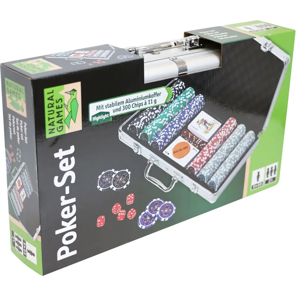 Vedes set de póker maletín aluminio 300 fichas set de juguete póker
