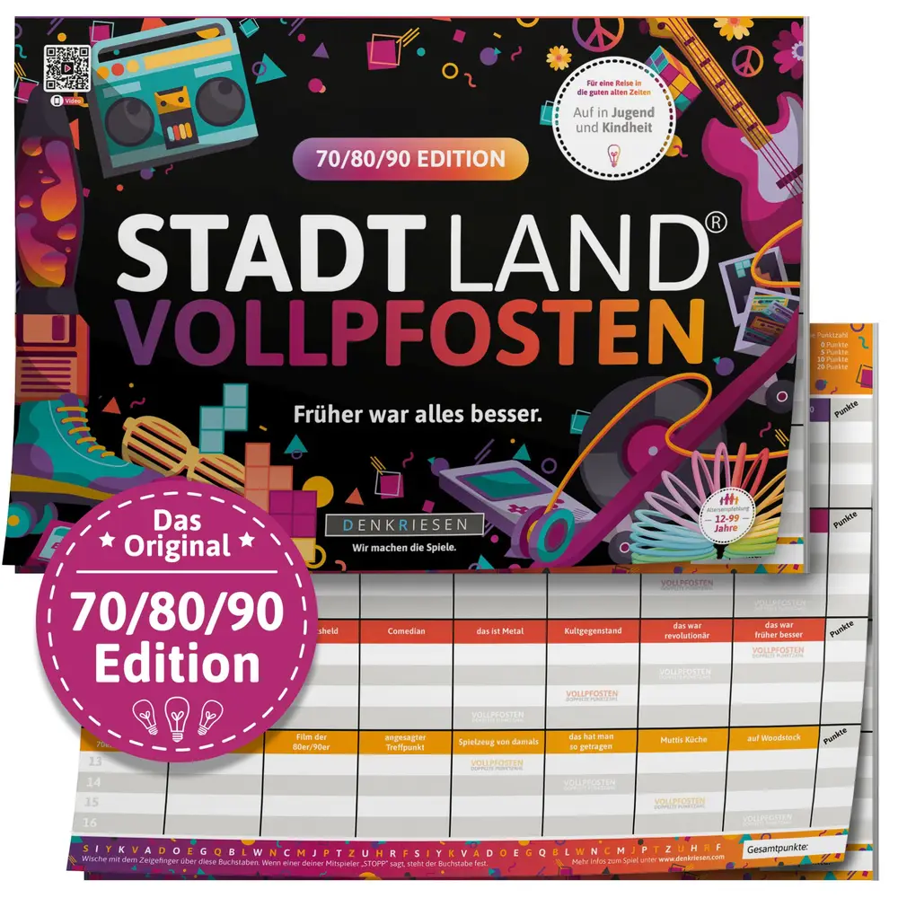 Juego Vedes STADT LAND VOLLPFOSTEN edición 70 80 90 juego nostalgia