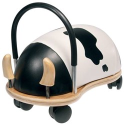 Wheelybug correpasillos vaca - juguete de madera grande para niños