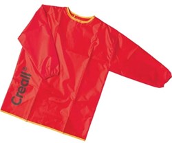 Creall delantal de pintura rojo - bata infantil talla M - protector y lavable