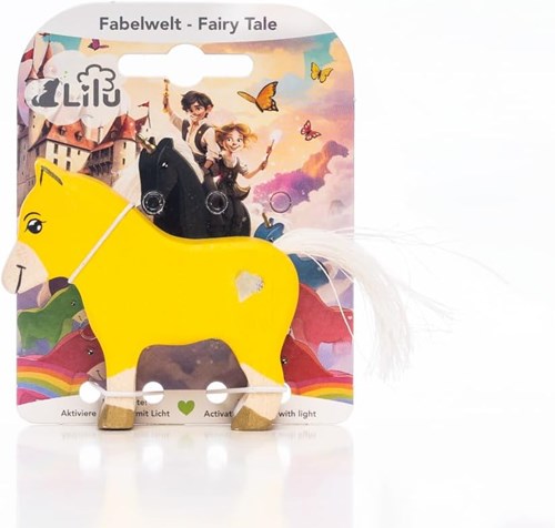 Lilu potro unicornio madera amarillo - figura juguete FSC mágica-2