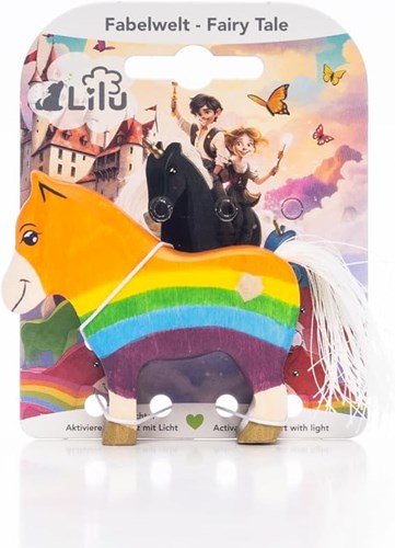 Lilu figura de juguete unicornio arcoíris madera FSC pintada a mano-2