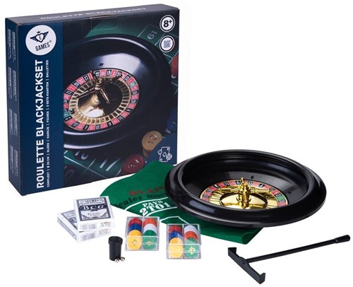 Roulette Black Jack set juego de casino 30 cm completo con tapete-2
