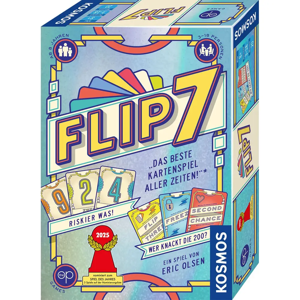 Kosmos juego de cartas Flip 7 - emocionante juego familiar para grupos