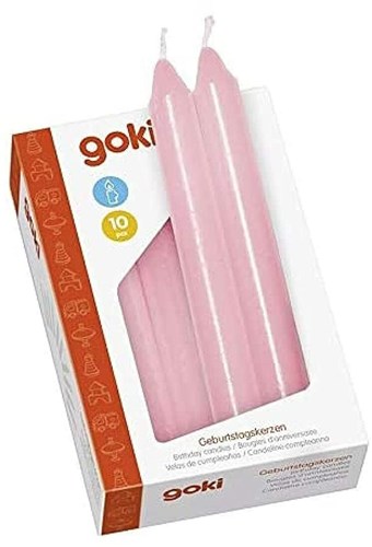 Goki velas de cumpleaños rosas - set de 10 para tren de cumpleaños-2
