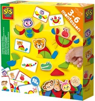 Ses juguete Montessori formas de animales cartas de madera educativo