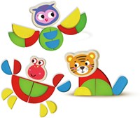 Ses juguete Montessori formas de animales cartas de madera educativo-3