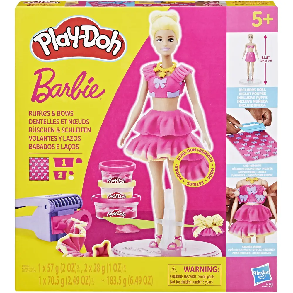 Hasbro Barbie set de plastilina - Muñeca de moda Play-Doh con accesorios