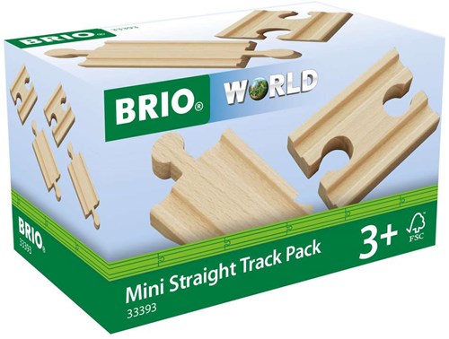 Brio Vías rectas cortas - Mini Straight Track pack - 33393 - Expansión tren